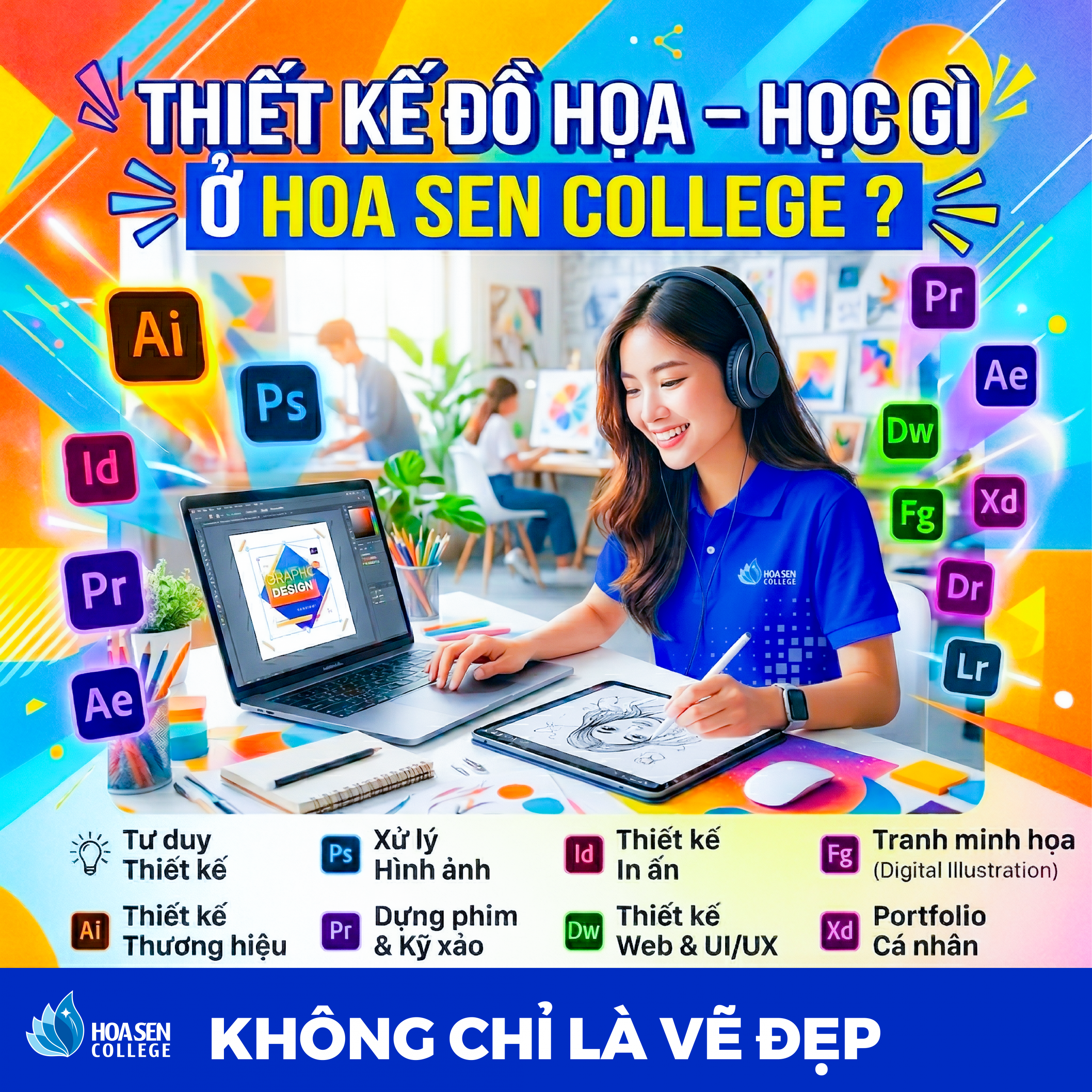 Ngành Thiết kế Đồ họa tại Trường Cao đẳng nghề Hoa Sen: Học thực chiến, ra trường làm được việc ngay
