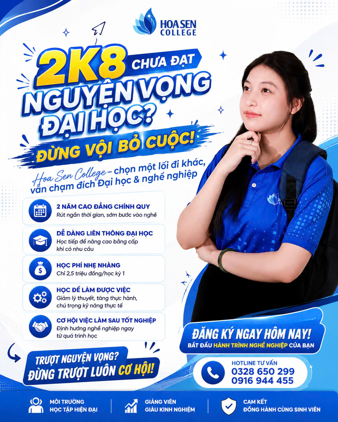 2K8 Chưa đạt nguyện vọng Đại học? Đừng vội bỏ cuộc